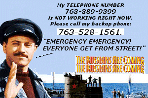 I am switching cell phone carriers, and there is some delay. Please call me on my backup phone: 763-528-1561. Thanks! I am switching cell phone carriers, and there is some delay. Please call me on my backup phone: 763-528-1561. Thanks!